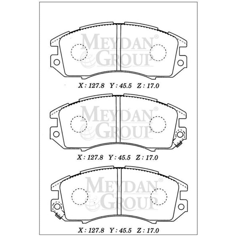 SUBARU IMPREZA- 93/96; ÖN FREN BALATASI (DİSK) (127,8X45,5X17) (DAIWA)