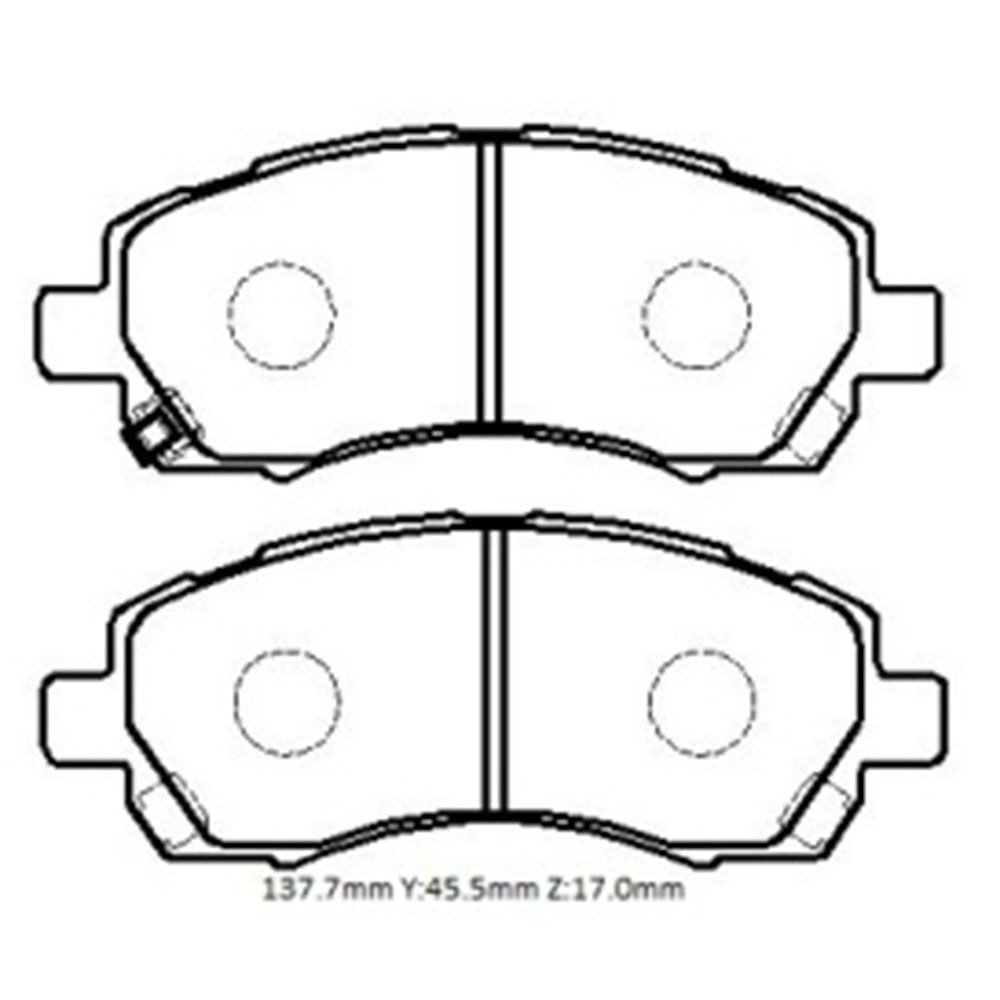 SUBARU IMPREZA- 99/03; ÖN FREN BALATASI (DİSK) (137,7X45,5X17) (DAIWA)