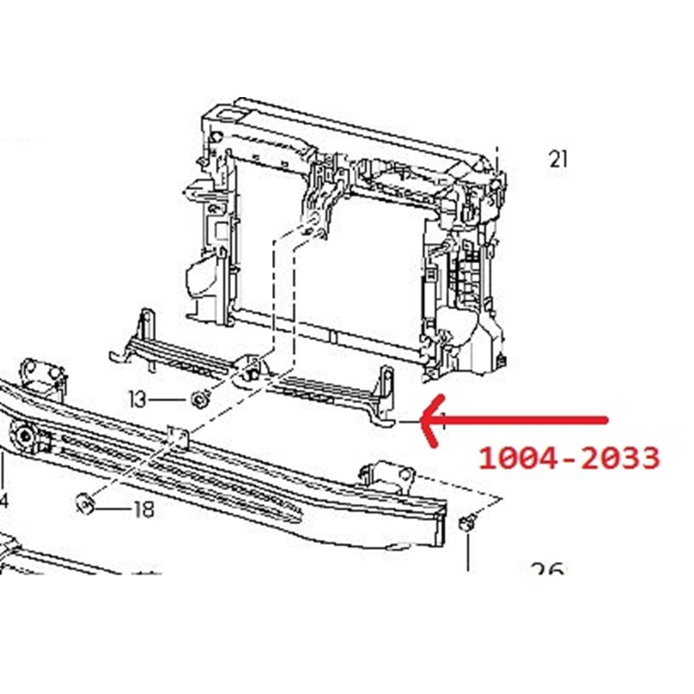 VOLKSWAGEN JETTA- 6- 11/14; ÖN TAMPON BRAKETİ ORTA (ÖN PANEL ALT BAĞLANTI) (TW)