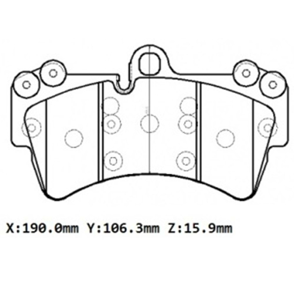 VOLKSWAGEN TOUAREG- 07/09; ÖN FREN BALATASI 3,6/4,2/5,0/6,0(KABLOSUZ)(DİSK)(190x106.3x15.9) (BRAMAX)