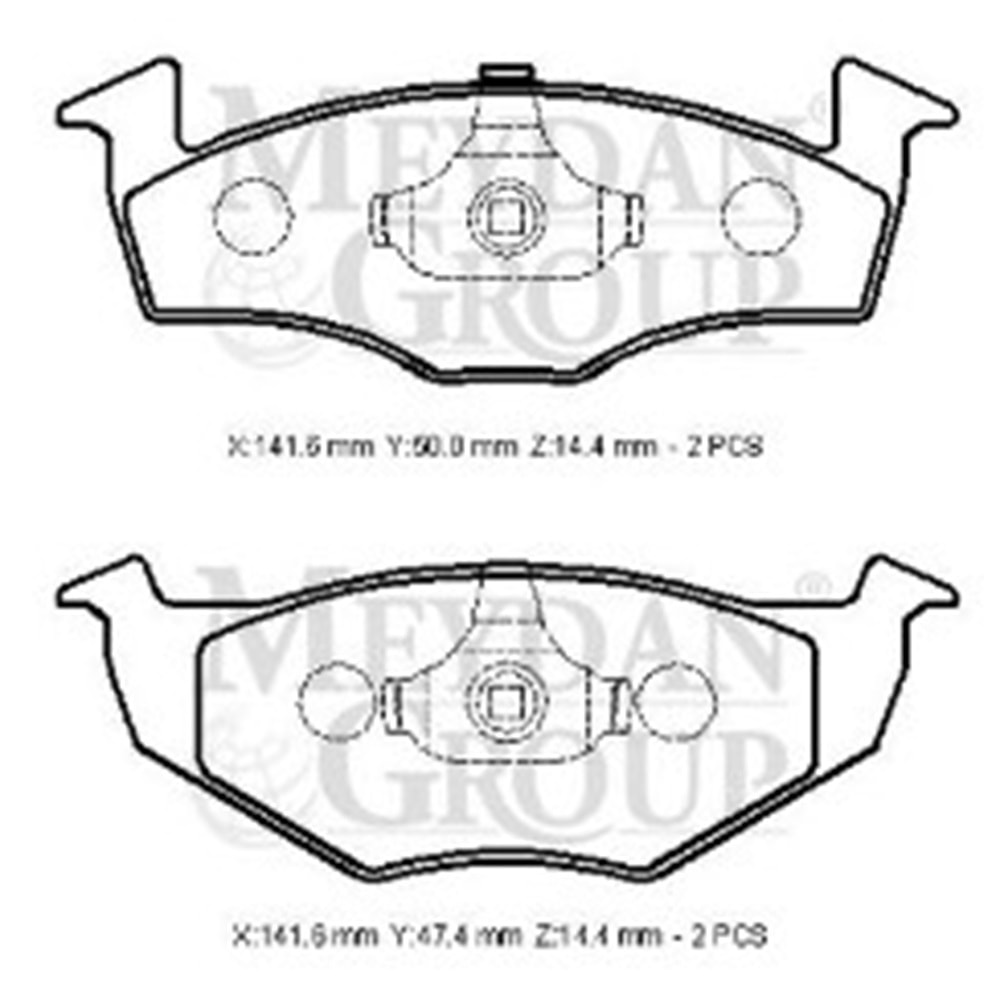 SEAT IBIZA- 00/01; ÖN FREN BALATASI (DİSK) (141,6X50X16,48/141,6X47,4X16,48) (BRAMAX)