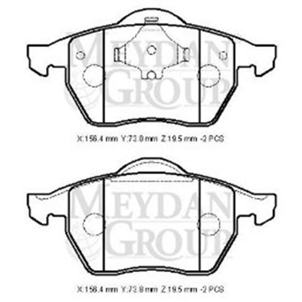 AUDI A3- 97/03; ÖN FREN BALATASI 1,8T (KABLOSUZ) (DİSK) (156,4X73,8X19,5) (BRAMAX)
