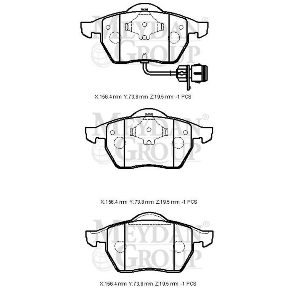 AUDI A6- 95/97; ÖN FREN BALATASI 1,8/1,9TDI/2,0/2,3/2,4/2,6 (2KABLOLU)(DİSK)(156,4X73,8X19,5)BRAMAX)