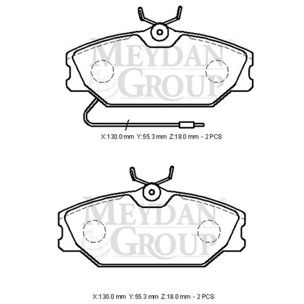 RENAULT LAGUNA- 94/99; ÖN FREN BALATASI (2 KABLOLU)(DİSK) (133X55,3X18) (FMK)