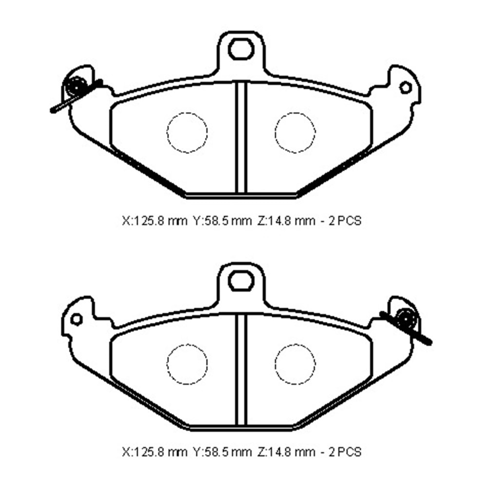 RENAULT LAGUNA- 99/01; ARKA FREN BALATASI (KABLOSUZ)(DİSK) (125,8X58,5X14,8) (FMK)