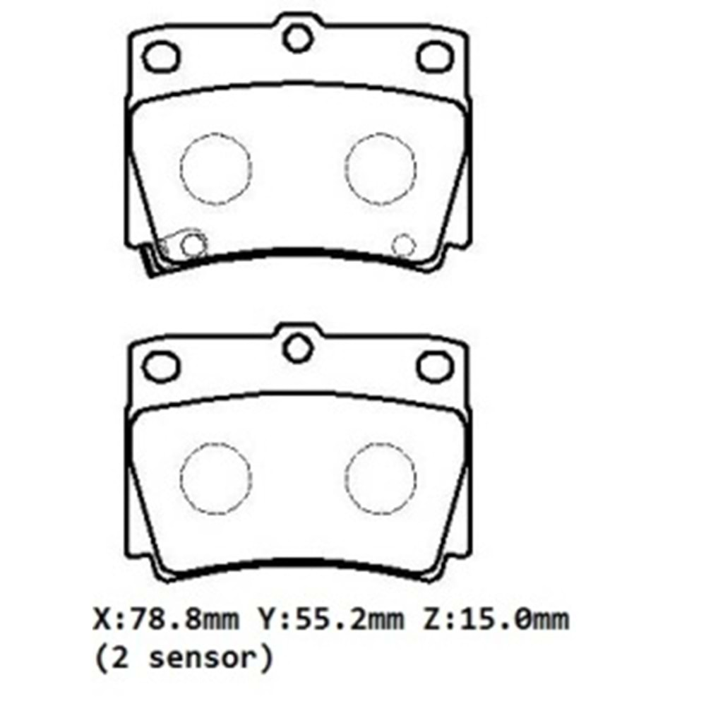 MITSUBISHI PAJERO- 00/06; ARKA FREN BALATASI 2,5/3,0 (DİSK)(78,8X55,2X15) (DAIWA)