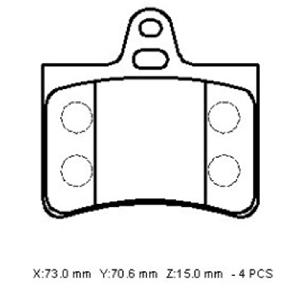 CITROEN C5- 05/08; ARKA FREN BALATASI 1,6HDI/2,0/2,0HDI(KABLOSUZ)(DİSK) (73,50X71,01X14,83)(BRAMAX)