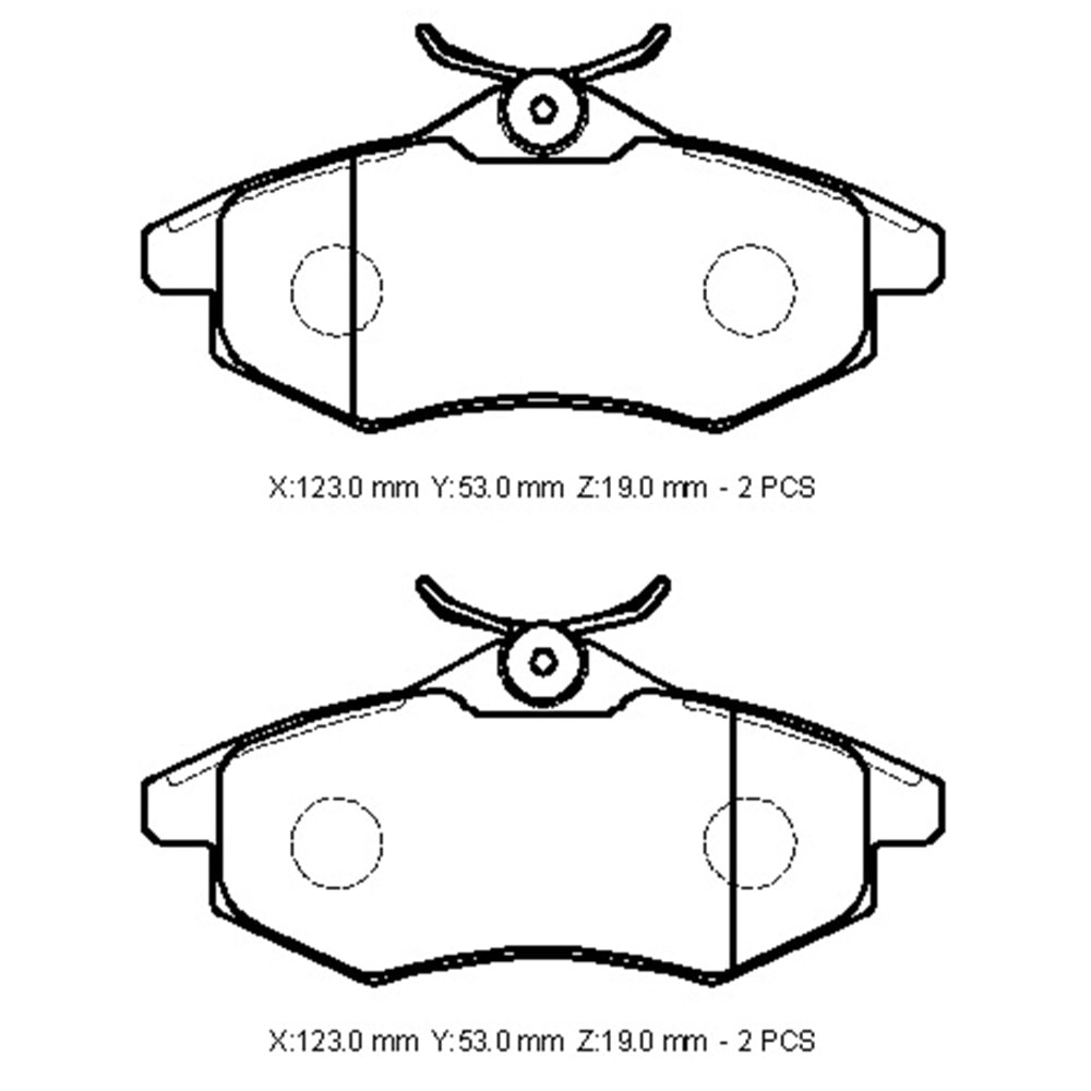 CITROEN C2- 04/09; ÖN FREN BALATASI 1,1/1,4/1.4HDI (KABLOSUZ)(DİSK) (123X53X19) (BRAMAX)