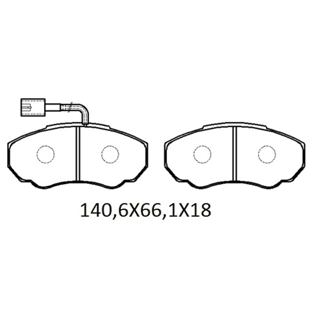 CITROEN JUMPER- 02/07; ÖN FREN BALATASI 2,0/2,2/2,5/2,8 (2 KABLOLU)(DİSK) (140,6X66,1X18) (FMK)