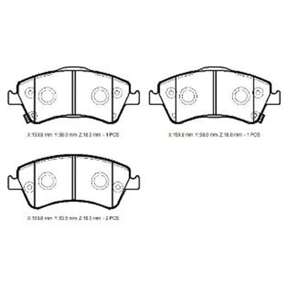 TOYOTA AVENSIS- 10/14; ÖN FREN BALATASI 1,6/1,8/2,0 (DİSK)(150,8X65,4X18/15;0,8X62,6X18)(DAIWA)