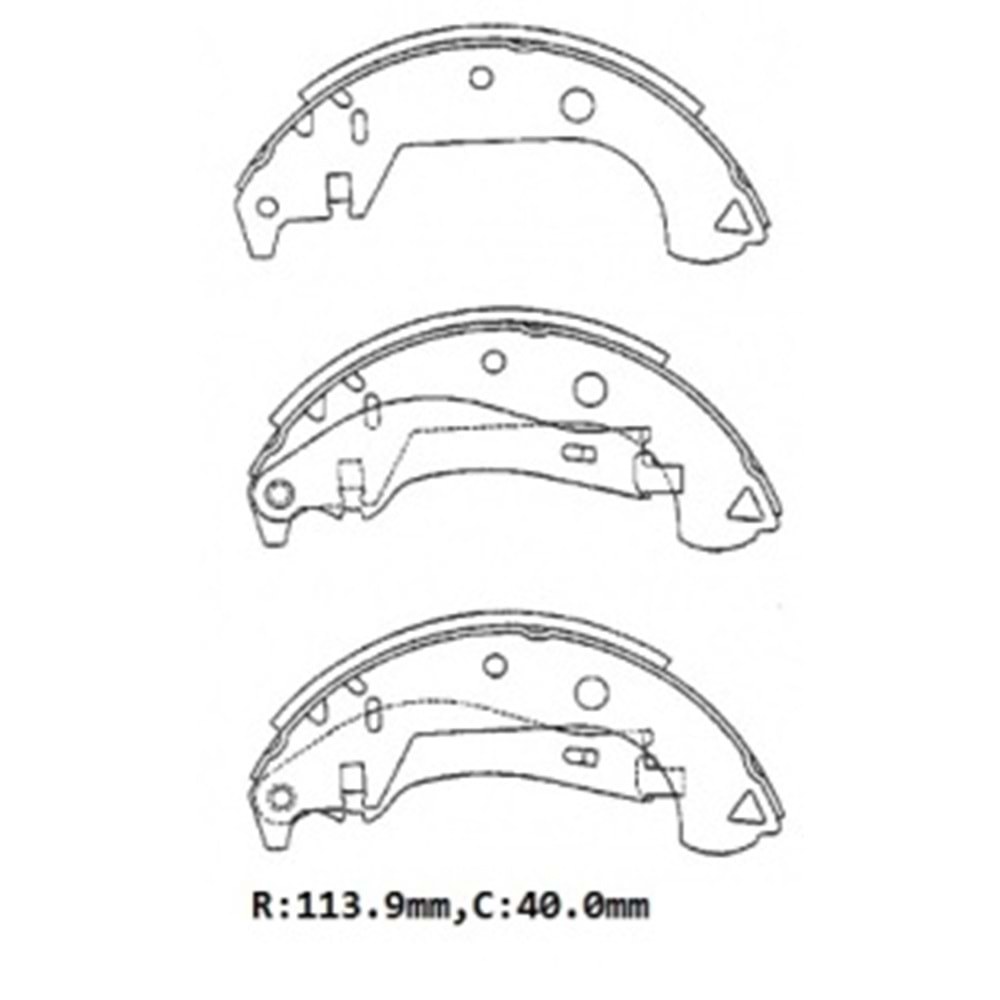 FIAT DOBLO- 01/05; ARKA FREN PABUCU (114X41)(BRAMAX)