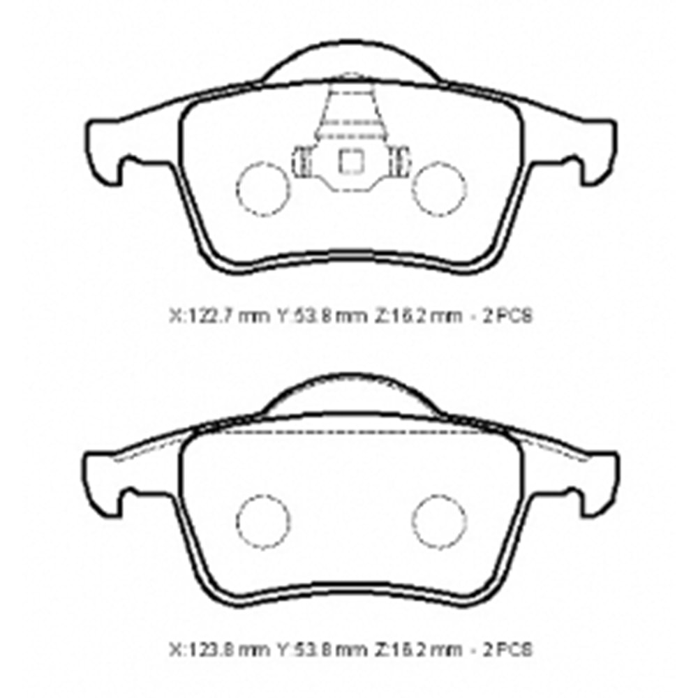 VOLVO S80- 98/02; ARKA FREN BALATASI (KABLOSUZ)(DİSK)(122,7X53,8X16,2/12;3,8X53,8X16,2)(BRAMAX)