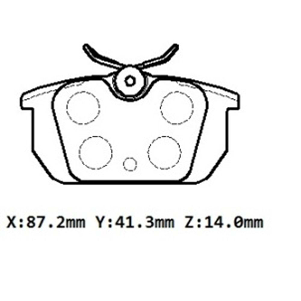 ALFA ROMEO 145- 95/00; ARKA FREN BALATASI 1.4/1.6/1,7/1,9cc (KABLOSUZ)(DİSK)(87.2X44.5X14) (BRAMAX)