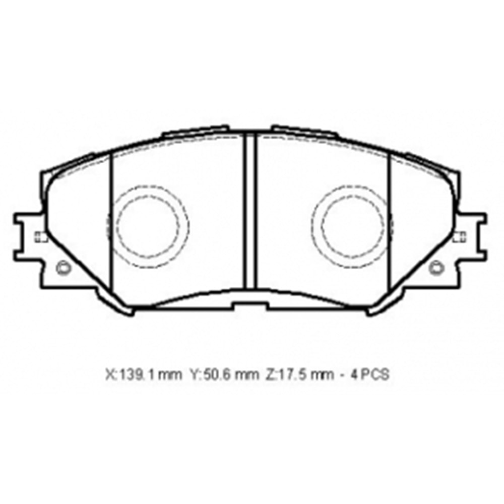 TOYOTA COROLLA- E150- 07/13; ÖN FREN BALATASI BENZİNLİ TİP (DİSK)(139,1X50,6X17,5) (DAIWA)