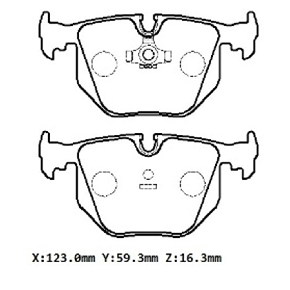 BMW 5 SERI- E34- 92/95; ARKA FREN BALATASI (KABLOSUZ) (DİSK) (123X59,3X16,3) (BRAMAX)