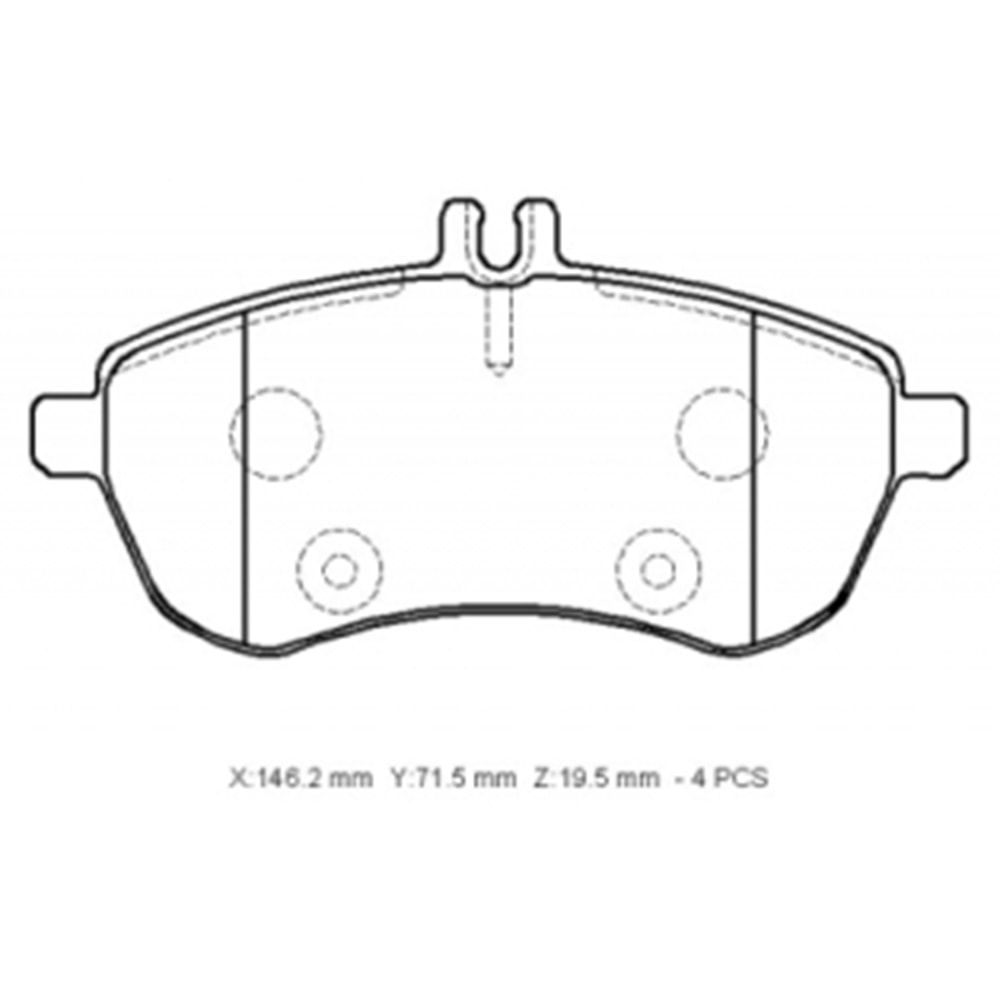 MERCEDES E CLASS- W211- 07/09; ÖN FREN BALATASI (KABLOSUZ)(DİSK) (146.2X71.5X19.5)(BRAMAX)