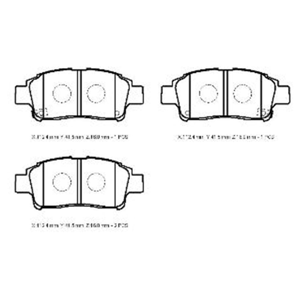 TOYOTA YARIS- 00/06; ÖN FREN BALATASI 1,0/1,3/1,4 (DİSK) (112,4X41,5X16) (DAIWA)