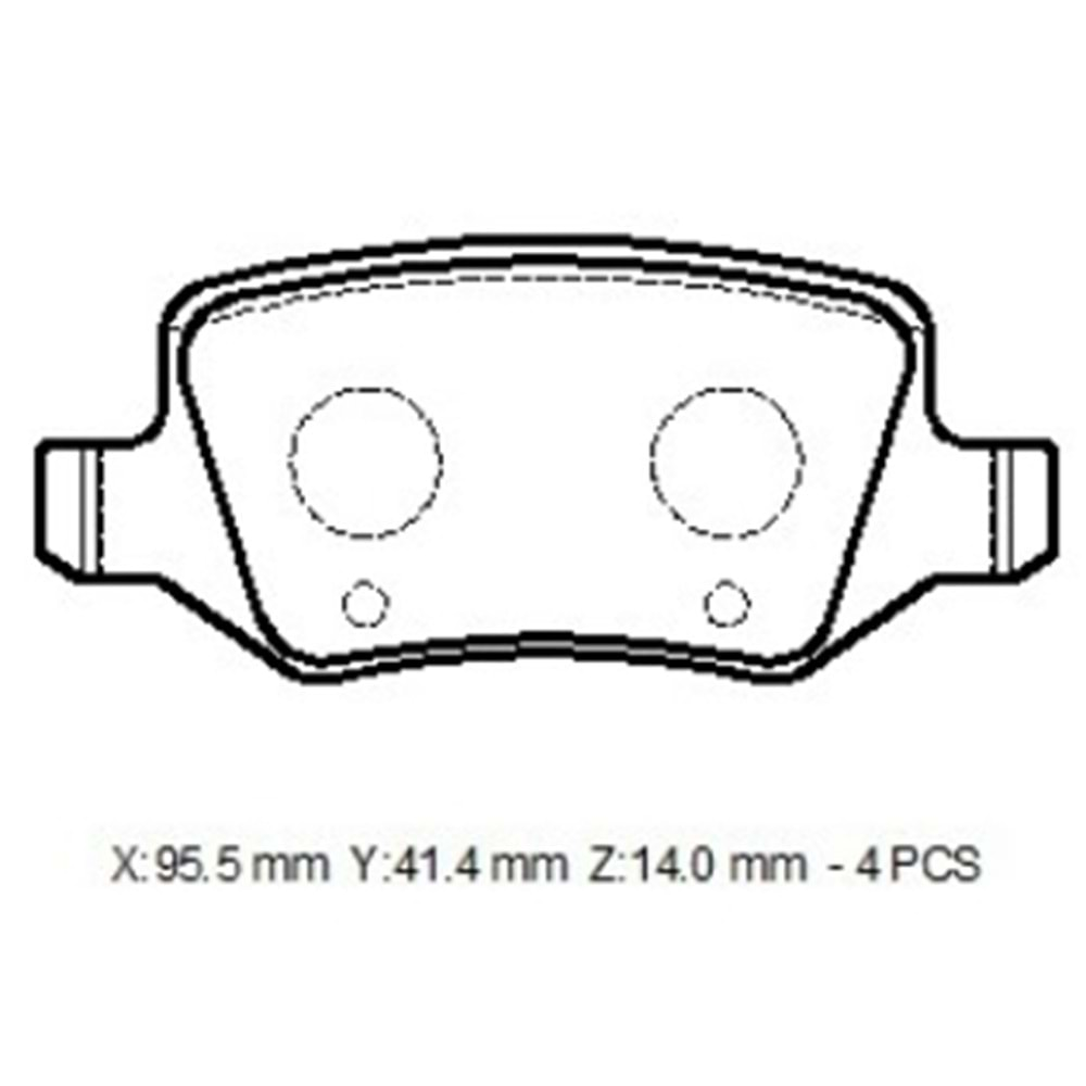 MERCEDES A CLASS- W168- 98/04; ARKA FREN BALATASI (DİSK)(95,5X41.4X14)(BRAMAX)