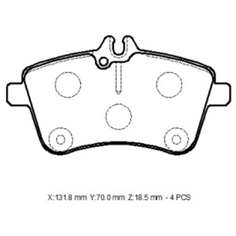 MERCEDES A CLASS- W169- 05/08; ÖN FREN BALATASI (KABLOSUZ)(DİSK)(131.8X70X18.5)(BRAMAX)