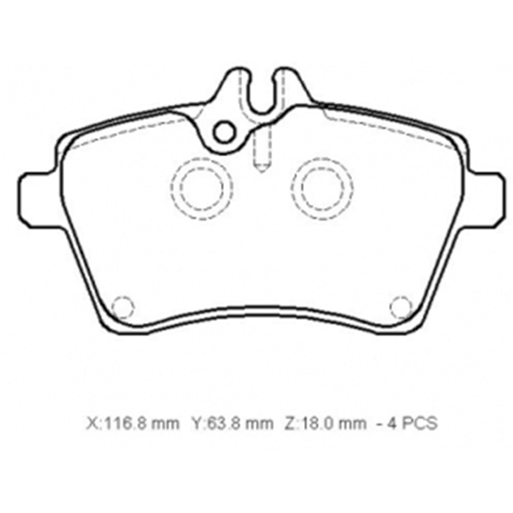 MERCEDES B CLASS- W245- 05/09; ÖN FREN BALATASI (KABLOSUZ)(DİSK)(116.8X63.8X18)(BRAMAX)
