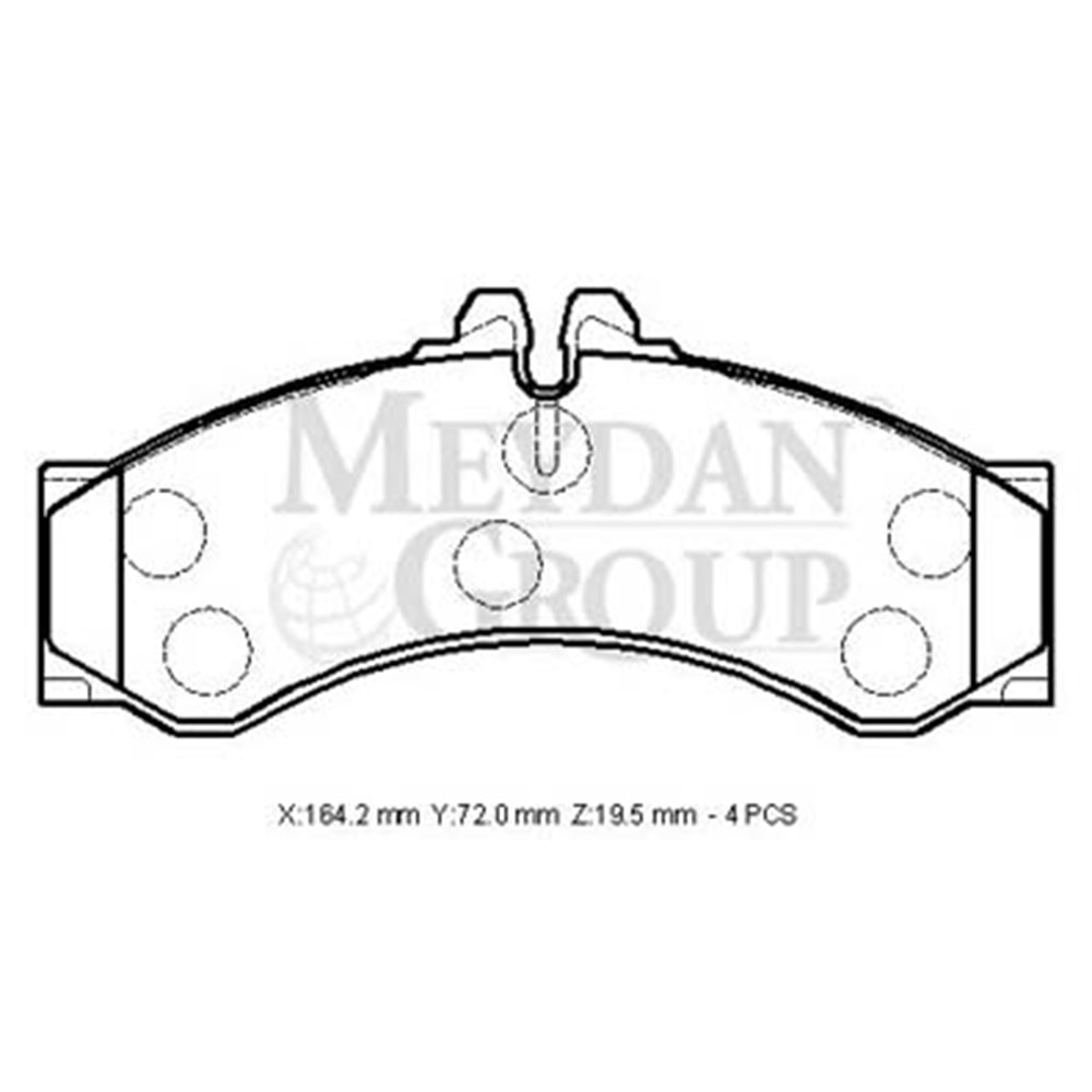 MERCEDES SPRINTER- 95/00; ÖN FREN BALATASI (KABLOSUZ)(DİSK)(164,2X72X19,5) (FMK)