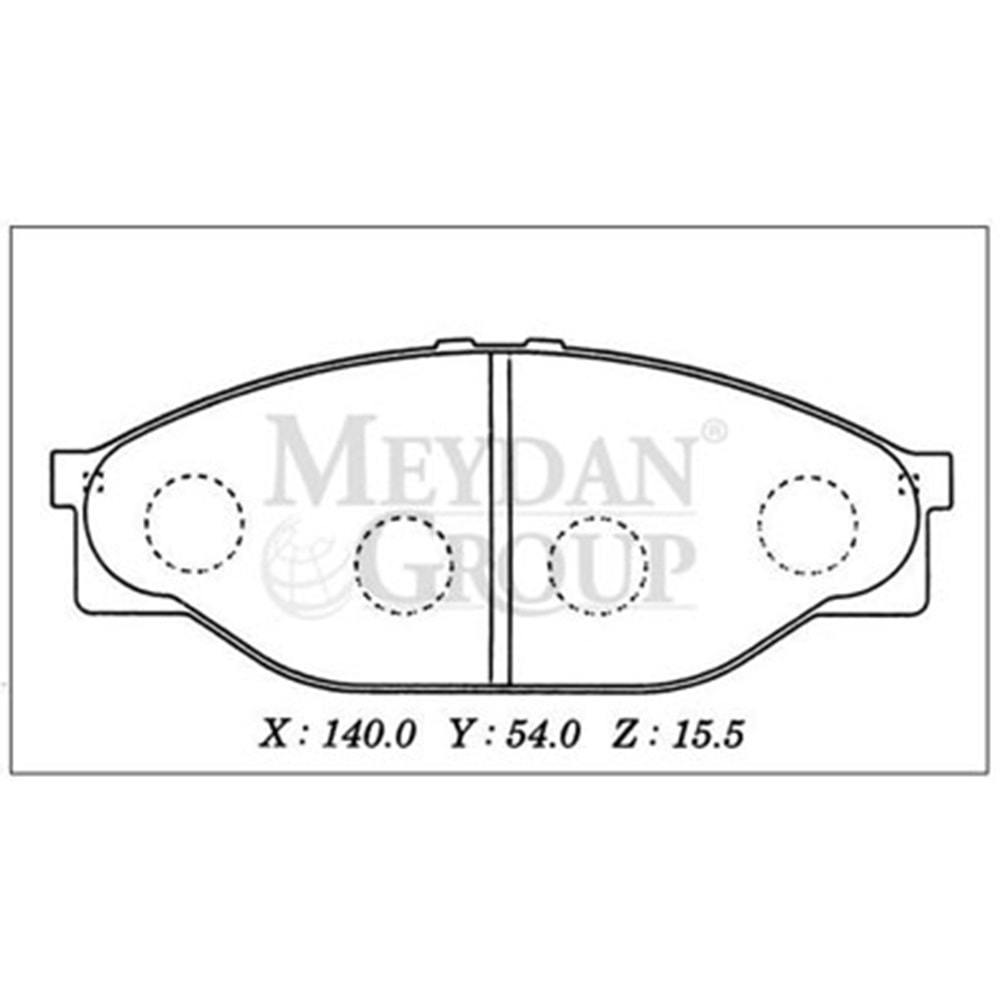 TOYOTA HIACE- MİNİBÜS- 89/97; ÖN FREN BALATASI (DİSK) (140X54X15,5) (DAIWA)