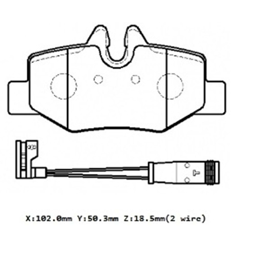 MERCEDES VITO- W639- 03/14; ARKA FREN BALATASI (2 KABLOLU) (DİSK) (102X50,3X18,5) (BRAMAX)