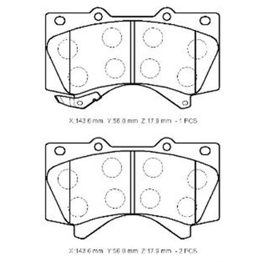 TOYOTA LANDCRUISER- V8- 09/14; ÖN FREN BALATASI (DİSK)(143,6X56X17,9)(DAIWA)