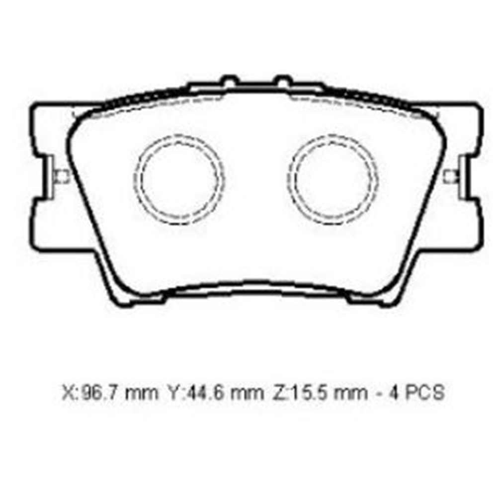 TOYOTA RAV4- 06/12; ARKA FREN BALATASI (DİSK)(96,7X44,6X15,5)(DAIWA)