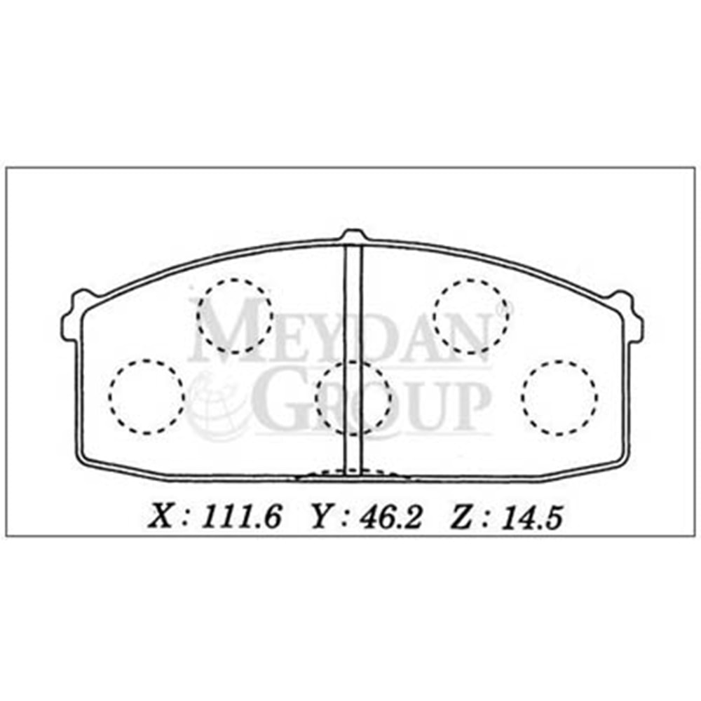 NISSAN SUNNY- B11 CD17- 84/88; ÖN FREN BALATASI DİZEL (DİSK) (111,6X46,2X14,5) (DAIWA)