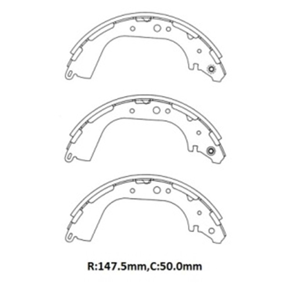 NISSAN PATHFINDER- 96/99; ARKA FREN PABUCU (147,5X50) (DAIWA)