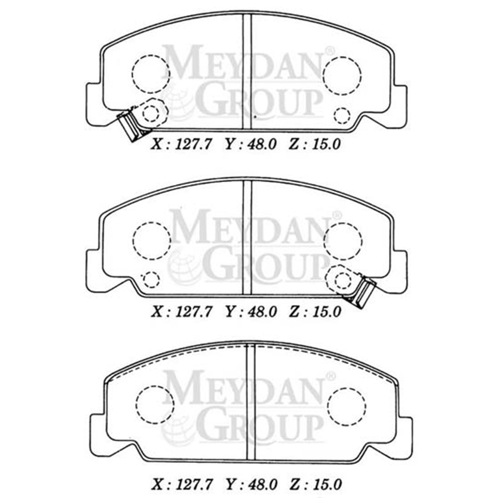 HONDA CIVIC- SD/HB- 88/91; ÖN FREN BALATASI (DİSK) (127,8X48X15) (DAIWA)