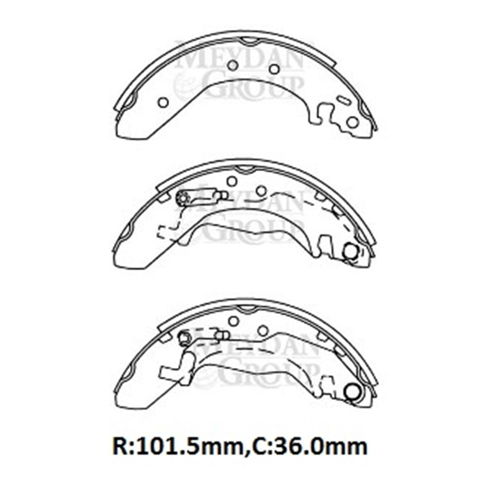 HONDA CIVIC- SD/HB- 88/91; ARKA FREN PABUCU (EURO TİP) (101,5X36) (DAIWA)