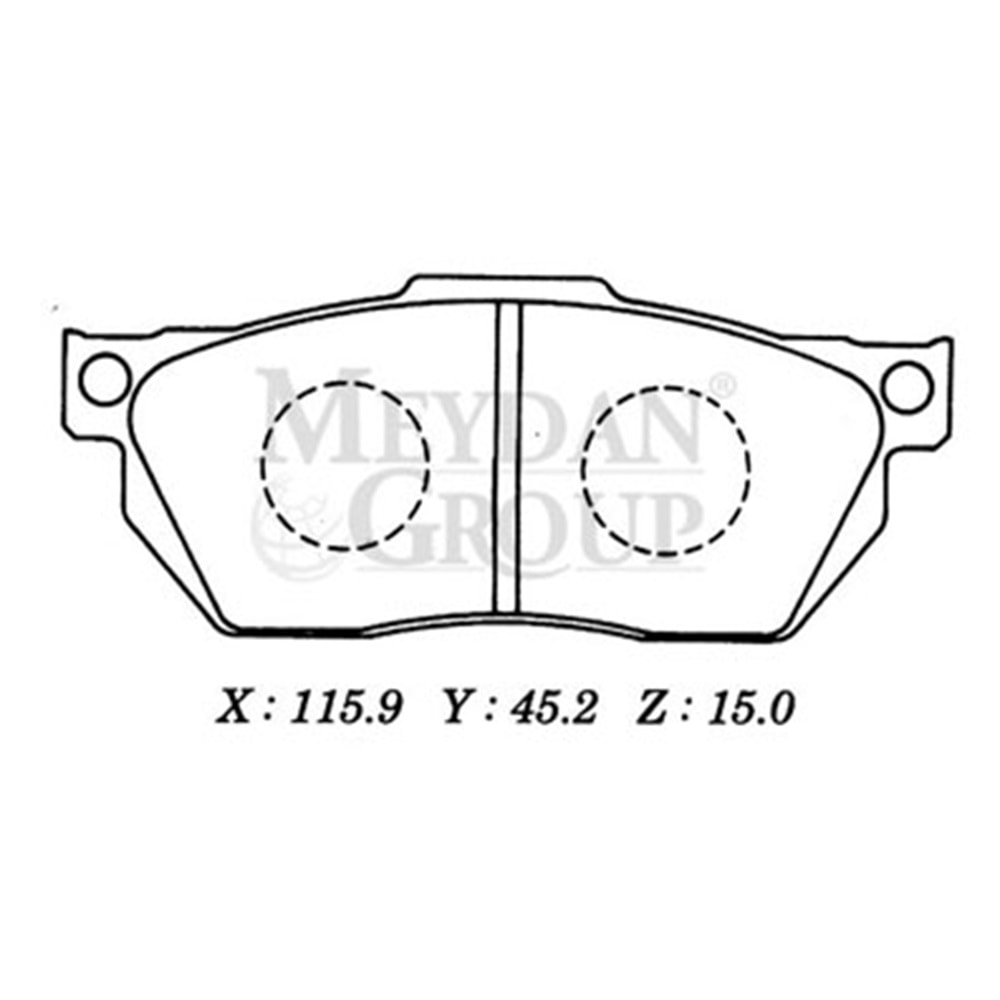 HONDA CIVIC- SD/HB- 92/95; ÖN FREN BALATASI DÜZ TİP (DİSK) (115,9X45,2X15)(DAIWA)