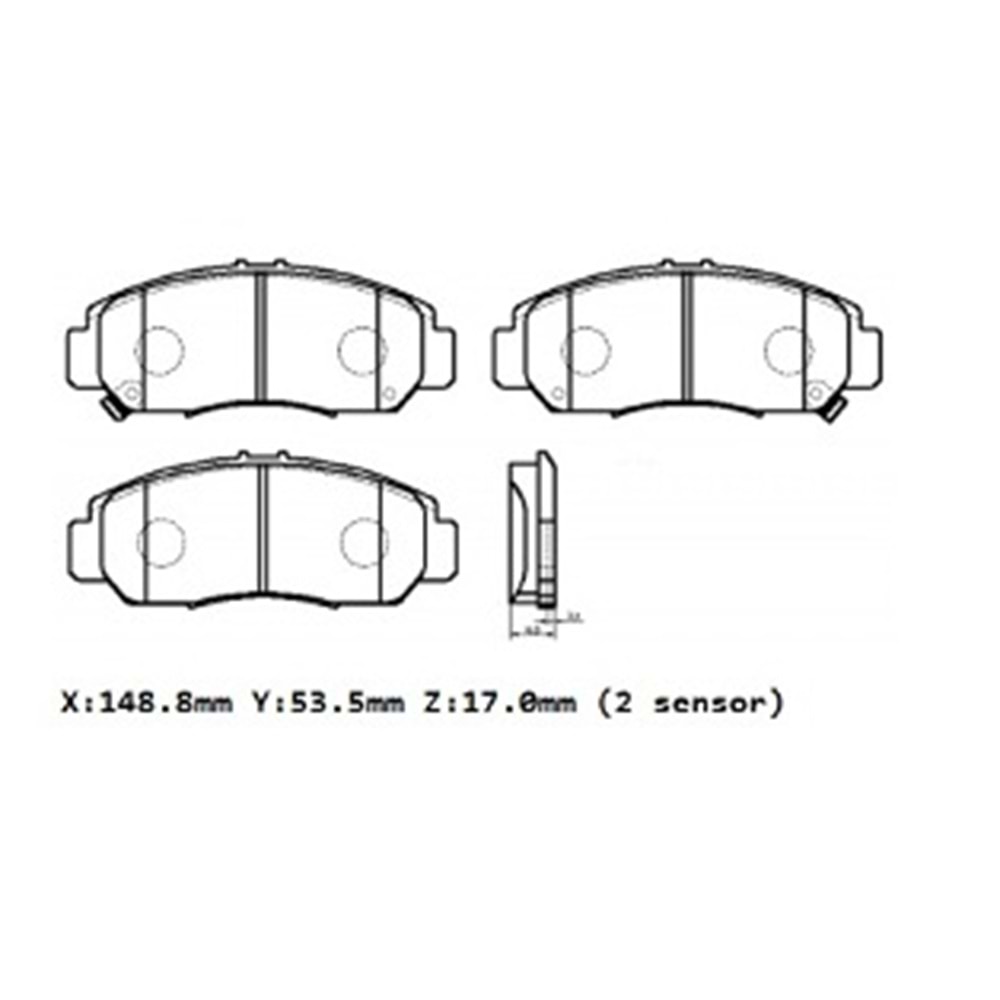 HONDA CIVIC- SD- 06/11; ÖN FREN BALATASI (DİSK) (148,8X53,5X17) (DAIWA)