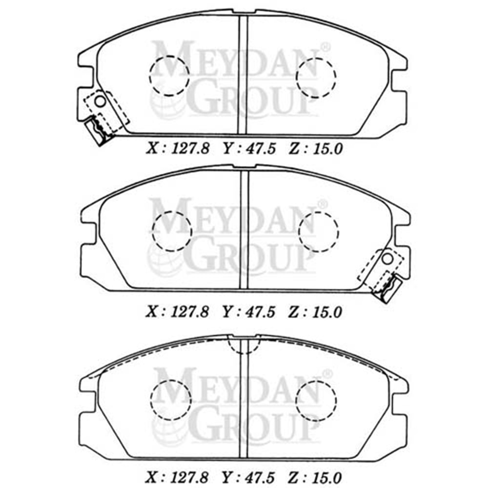 HONDA INTEGRA- 90/91; ÖN FREN BALATASI SEGMANLI (DİSK) (127,8X47,5X15) (DAIWA)