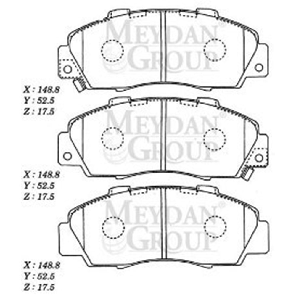 HONDA CRV- 97/01; ÖN FREN BALATASI (DİSK) (148,8X52,5X17,5) (DAIWA)