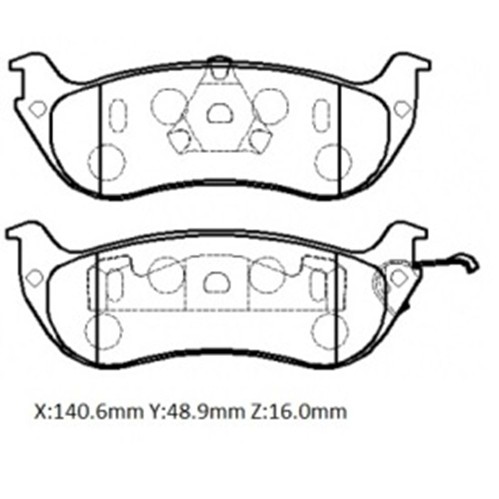 LINCOLN TOWN CAR- 98/02; ARKA FREN BALATASI (DİSK)(140.6X48.9X16)(BRAMAX)