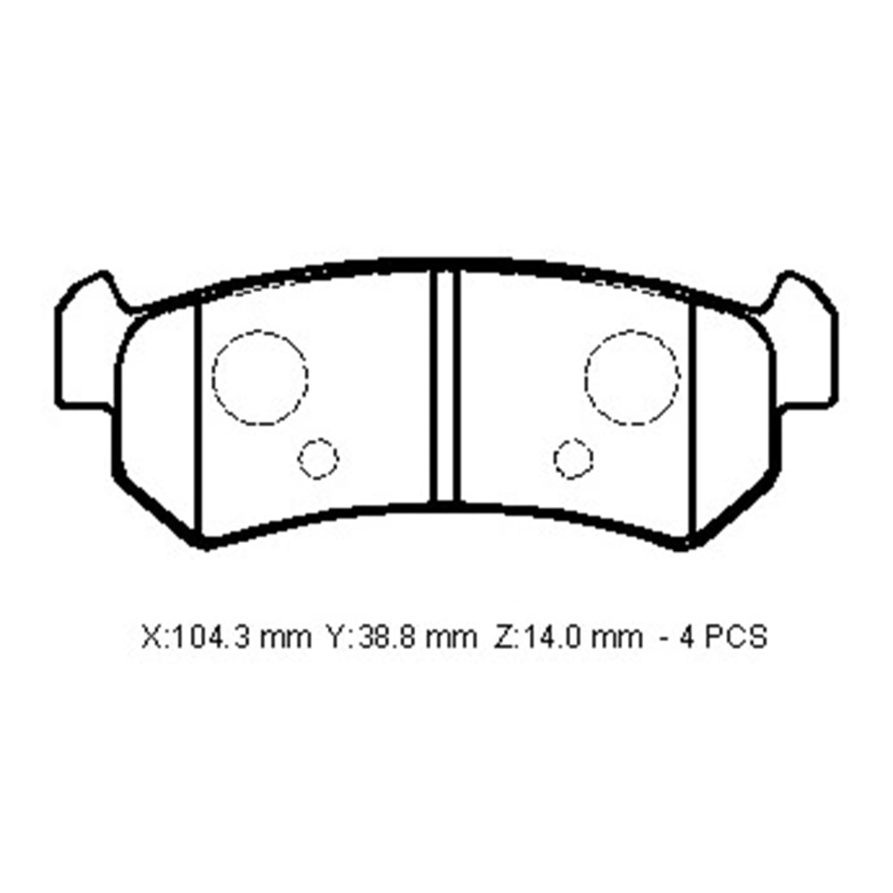 CHEVROLET REZZO- 04/06; ARKA FREN BALATASI (DİSK) (104,4X38,8X14)(BRAMAX)