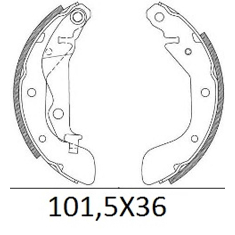 CHEVROLET AVEO- HB- 05/08; ARKA FREN PABUCU (101,5X36) (DAIWA)