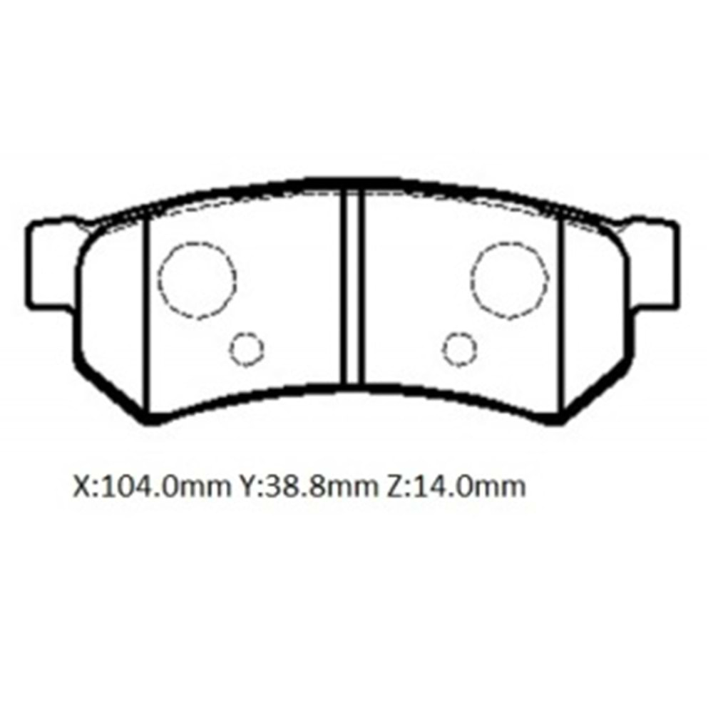 CHEVROLET AVEO- HB- 09/11; ARKA FREN BALATASI (DİSK) (103,9x38,8x14)(BRAMAX)