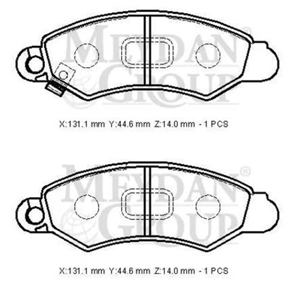 SUZUKI SWIFT- SD/HB- 97/04; ÖN FREN BALATASI MACAR TİPİ (DİSK) (131,1X44,6X14) (DAIWA)