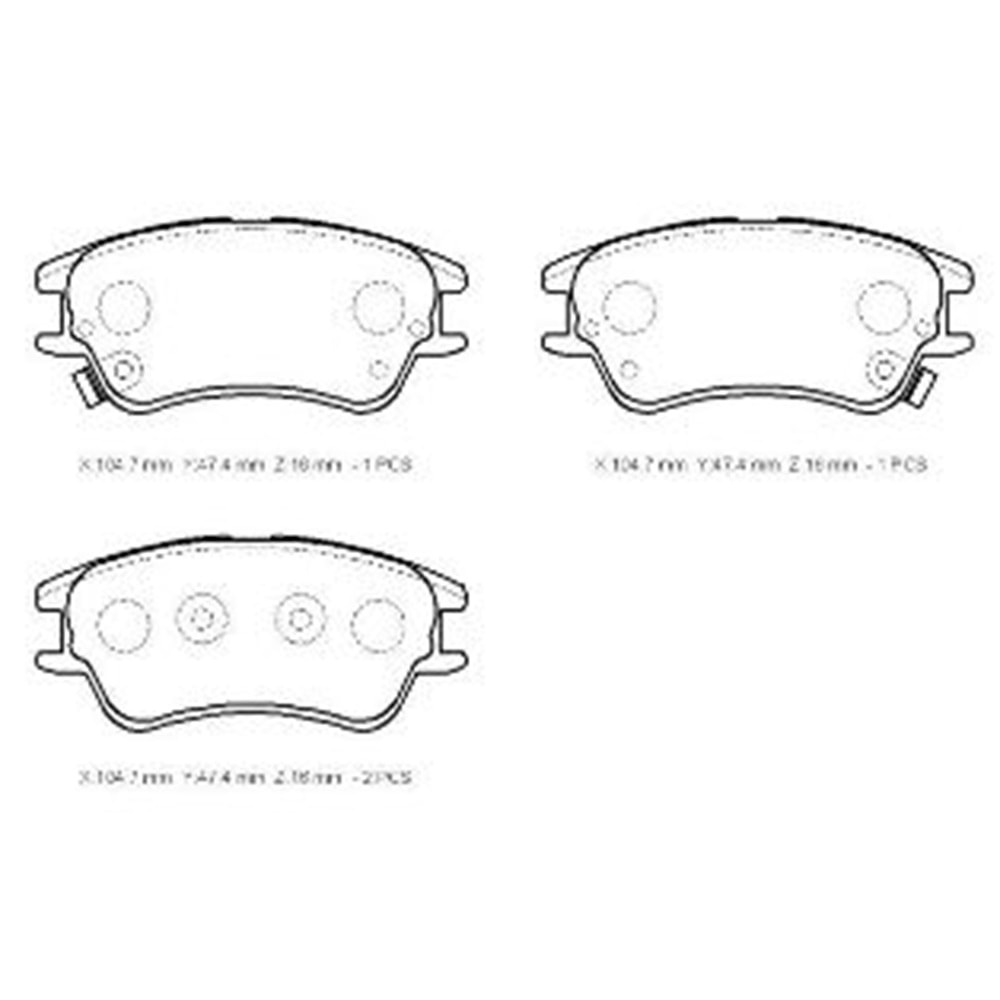 HYUNDAI ATOS- 05/08; ÖN FREN BALATASI (DİSK) (104.7X47.4X16) (DAIWA)