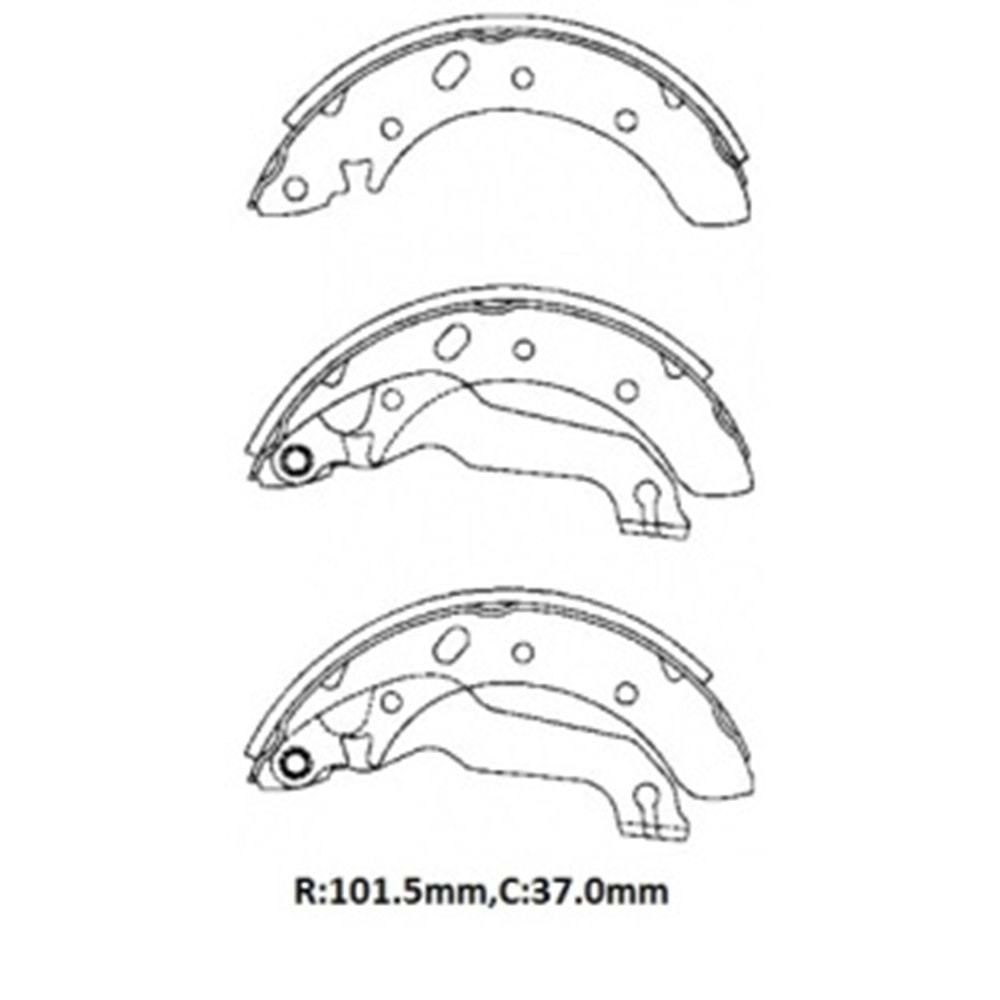 HYUNDAI ELANTRA- 95/97; ARKA FREN PABUCU (101.5X37) (DAIWA)