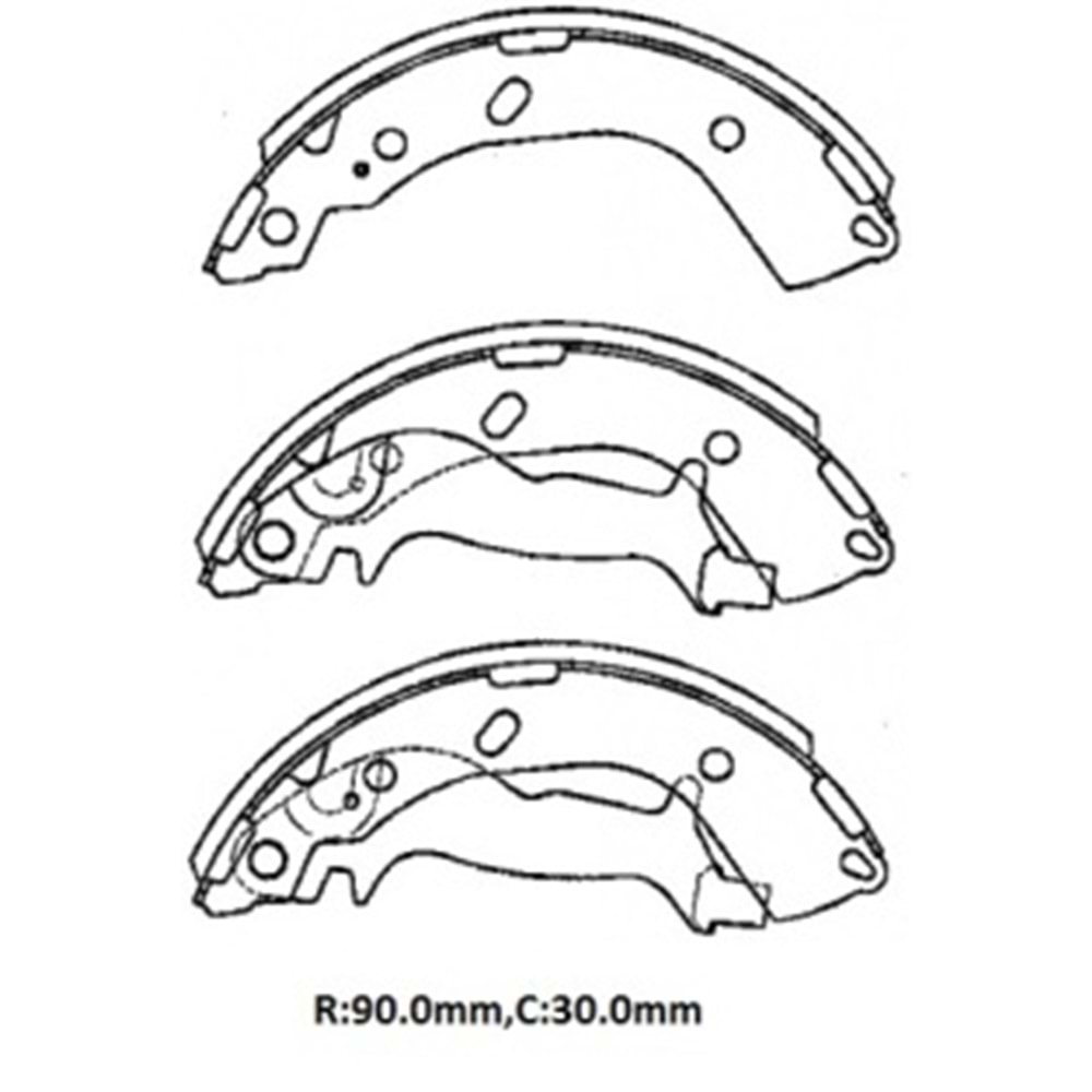 HYUNDAI GETZ- 03/05; ARKA FREN PABUCU (ABS SİZ)(90X30) (DAIWA)