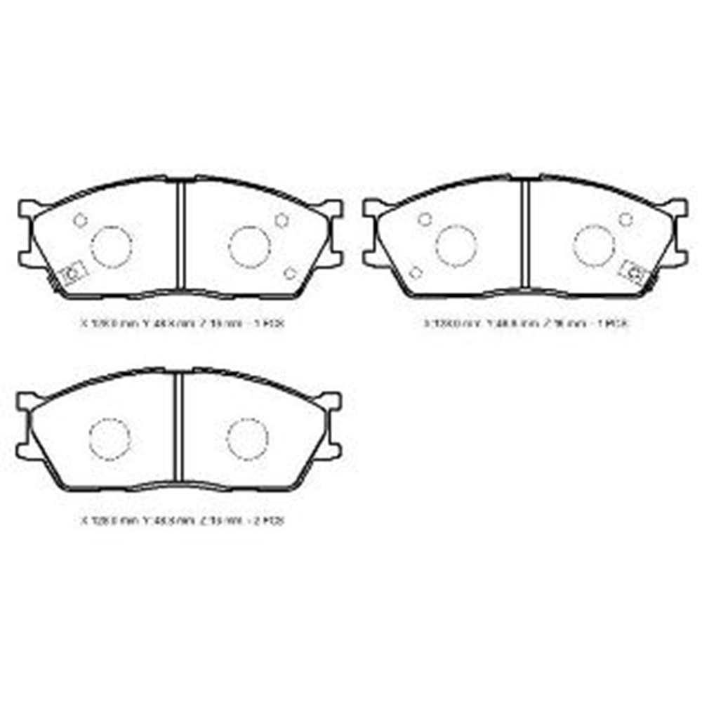 KIA RIO- II- 03/05; ÖN FREN BALATASI (127,8X48.8X16) (DAIWA)