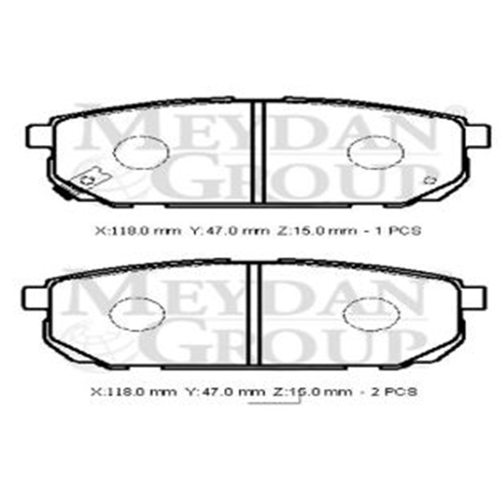 KIA SORENTO- 02/09; ARKA FREN BALATASI (DİSK) (118X47X15) (DAIWA)