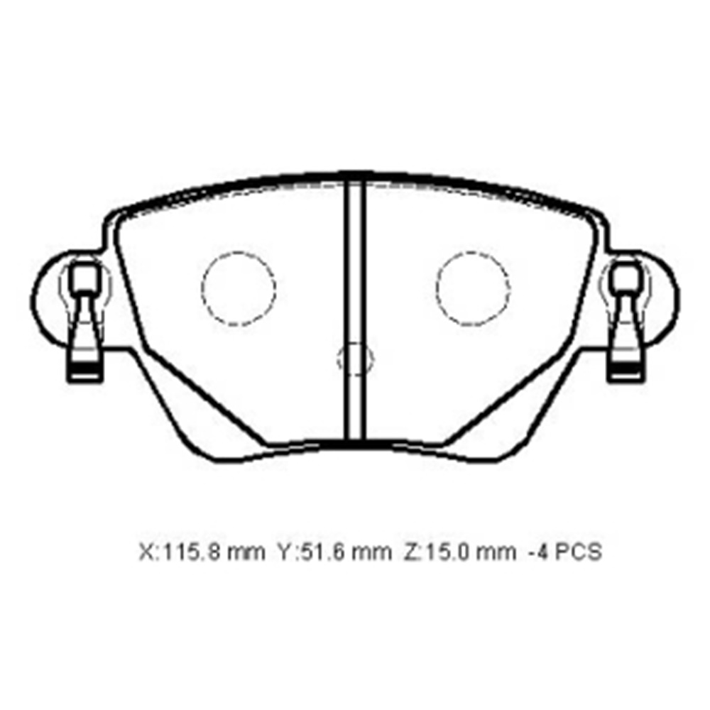 FORD MONDEO- 01/04; ARKA FREN BALATASI 1,8/2,0/2,5 (DİSK) (115,8X51,6X15) (BRAMAX)