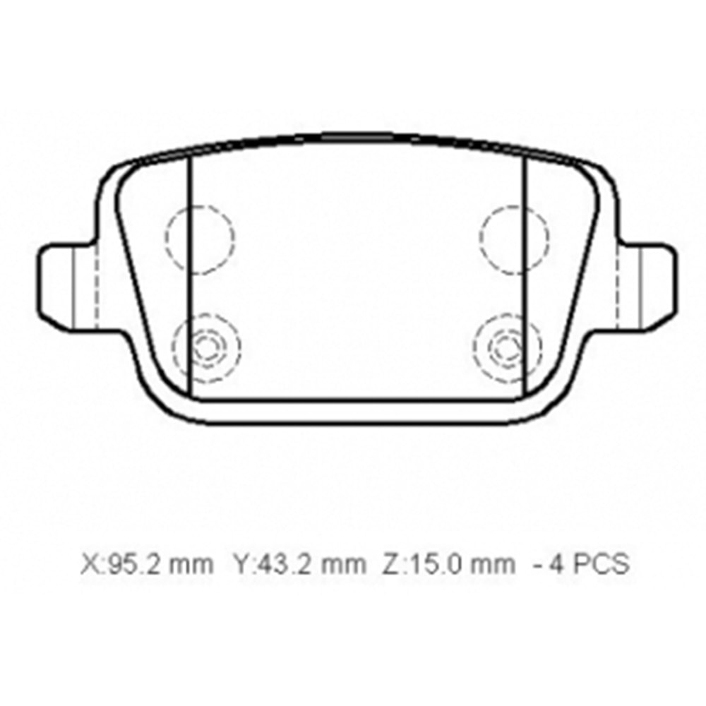 FORD MONDEO- 07/11; ARKA FREN BALATASI 1.6/1.8/2.0/2,3/2.5cc (DİSK)(95,2x43,2x15)(BRAMAX)