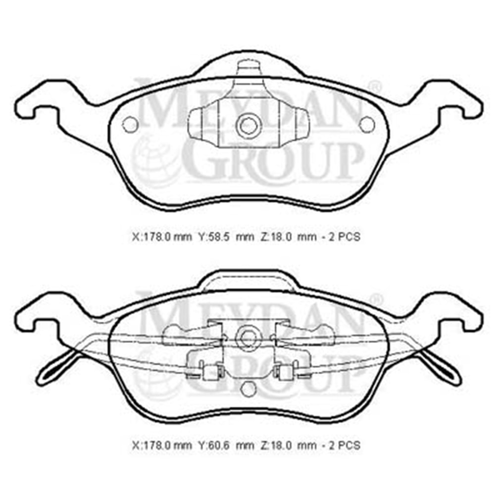 FORD FOCUS- SD/HB- 98/05; ÖN FREN BALATASI 1,4/1,6/1,8/2,0 (DİSK) (178X58,5X18/178X60,6X18) (BRAMAX)